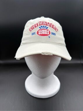 Distressed Dubble Bubble 'Size Matters' Baseball Cap - Cream Dad Hat